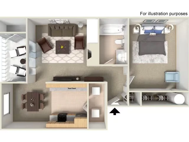 1x1 Premium N203 floor plan